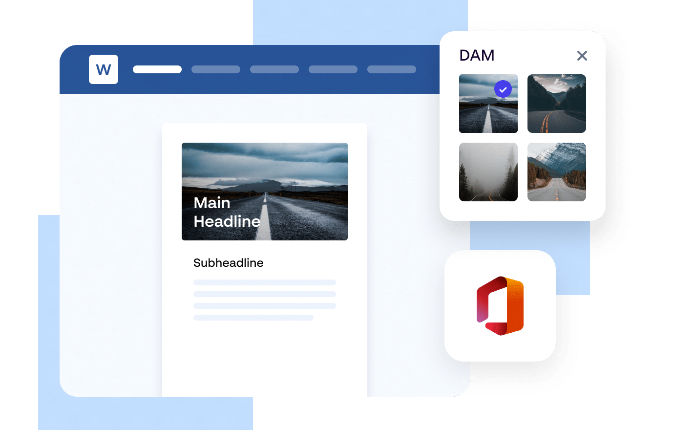 Microsoft Office integration with Papirfly illustration
