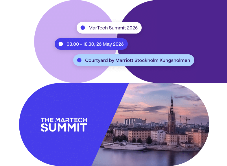 graphic containing event information for martech summit stockholm